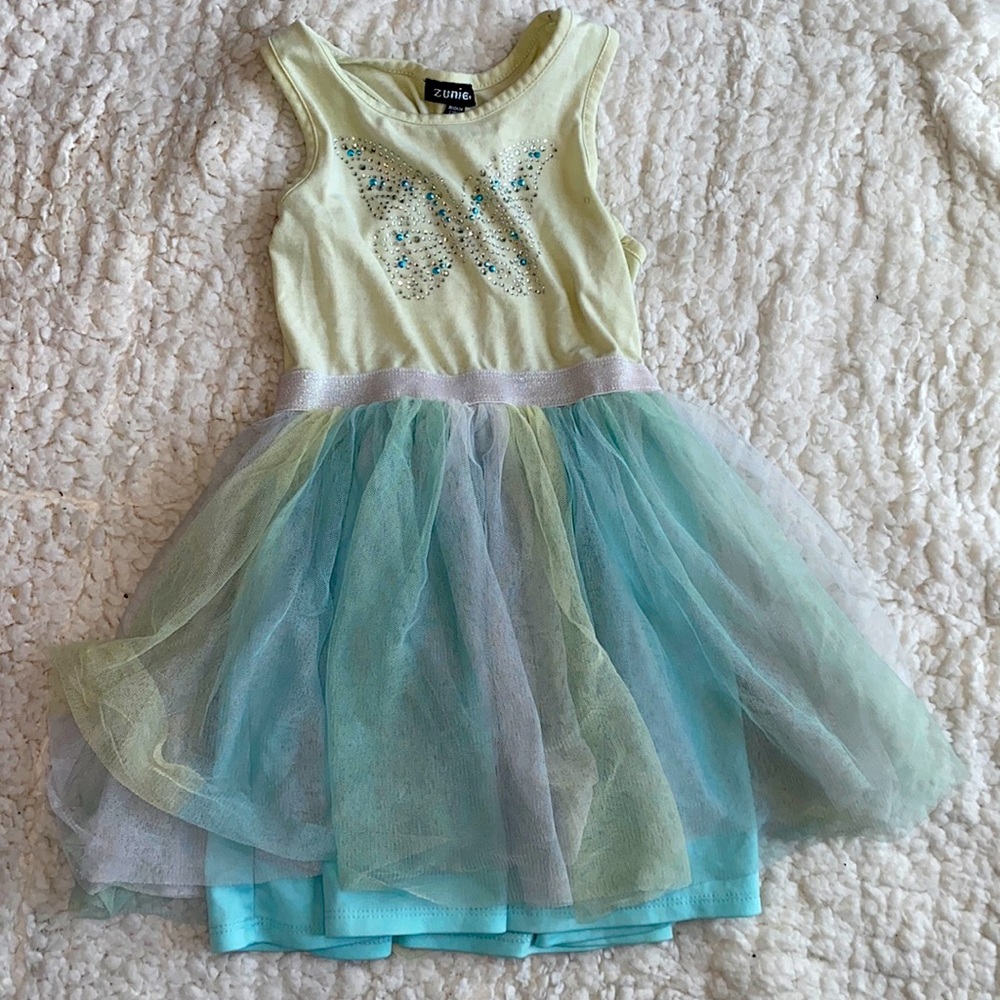 ZUNIE Little Girls Butterfly Tutu Dress